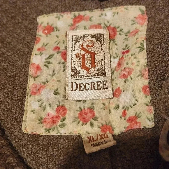 Decree by Anthropologie brown woven ruffled cropped jacket Size XL - Picture 6 of 9